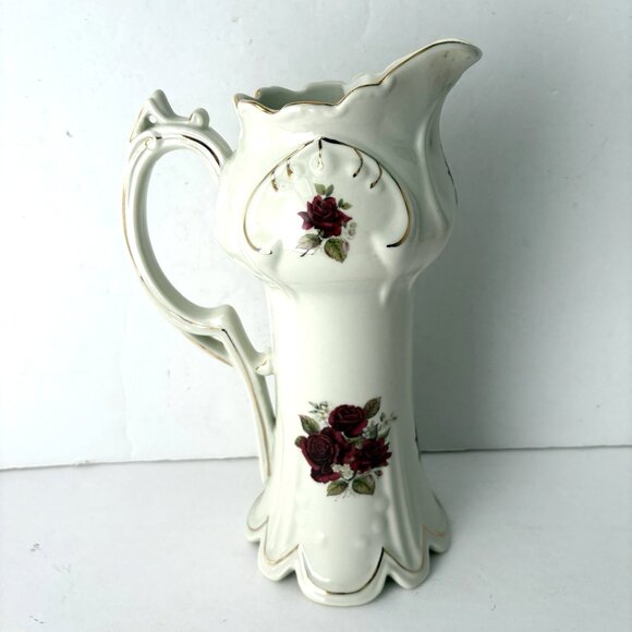FORMALITIES by BAUM BROS Vintage Porcelain Pitcher Vase 10" Tall Rose Collection - Picture 2 of 9